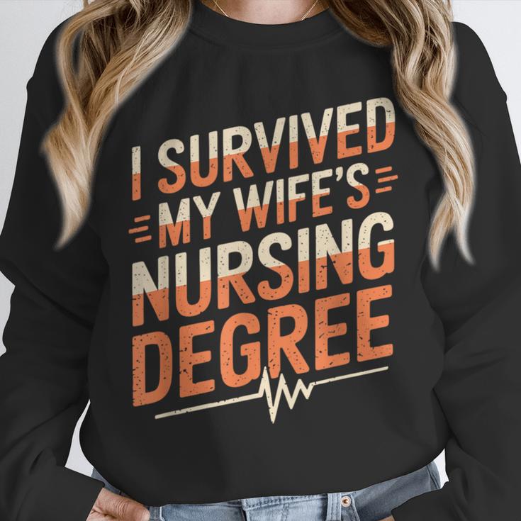 Nurse Graduation I Survived My Wife'S Nursing Degree Nurse Unisex Sweatshirt