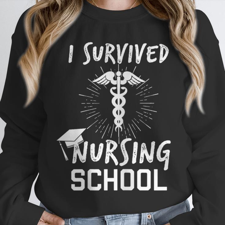 Nursing School Graduation Shirt I Survived RN Gift Unisex Sweatshirt