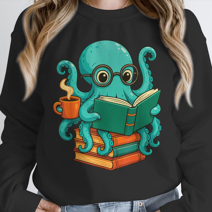 Octopus Reading Book Reading Bookworm Reader Unisex Sweatshirt Octopus Reading Book Reading Bookworm Reader Unisex Sweatshirt