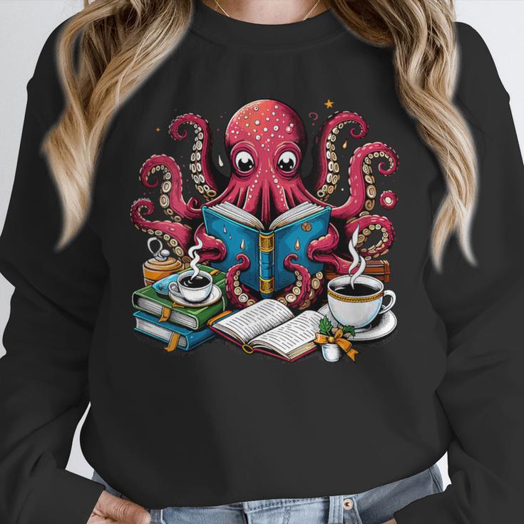 Octopus Reading Book Coffee Lover Bookaholic Bookworm Reader Unisex Sweatshirt Octopus Reading Book Coffee Lover Bookaholic Bookworm Reader Unisex Sweatshirt
