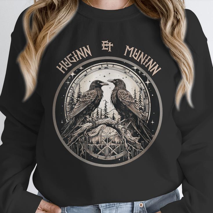 Odin Ravens Memory And Mind Huginn And Muninn Odin's Ravens Unisex Sweatshirt