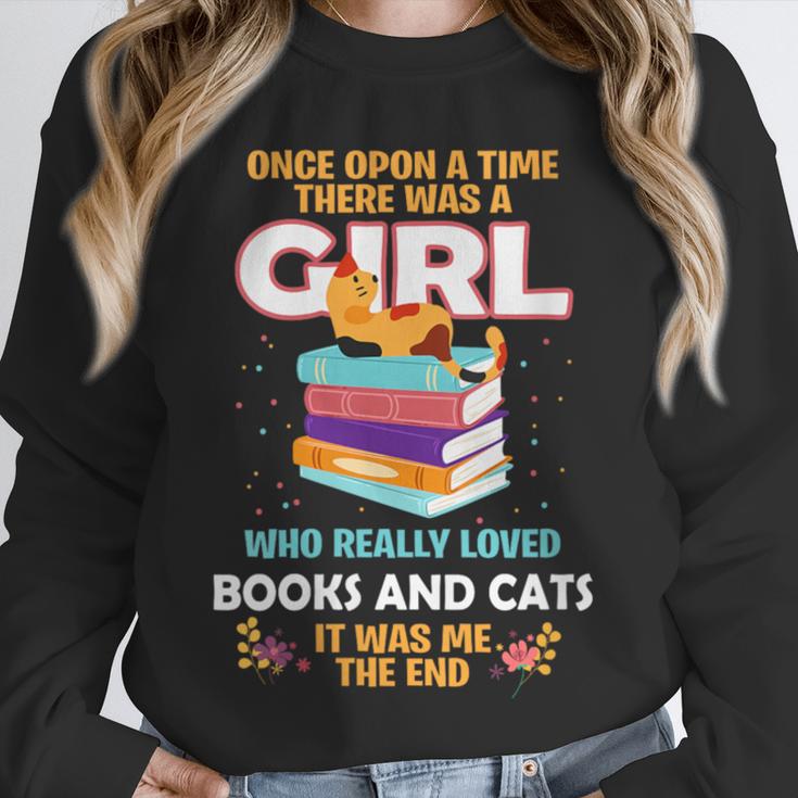 Once Upon A Time There Was A Girl Who Loves Books And Cats Unisex Sweatshirt Once Upon A Time There Was A Girl Who Loves Books And Cats Unisex Sweatshirt