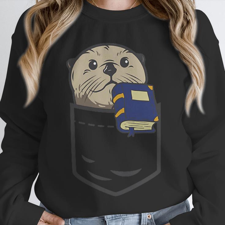 Otter Cute Read Reading Book Librarian Across America Kids Unisex Sweatshirt