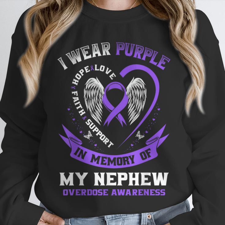 Overdose Awareness Shirt In Memory Of Nephew Purple Ribbon Unisex Sweatshirt Overdose Awareness Shirt In Memory Of Nephew Purple Ribbon Unisex Sweatshirt
