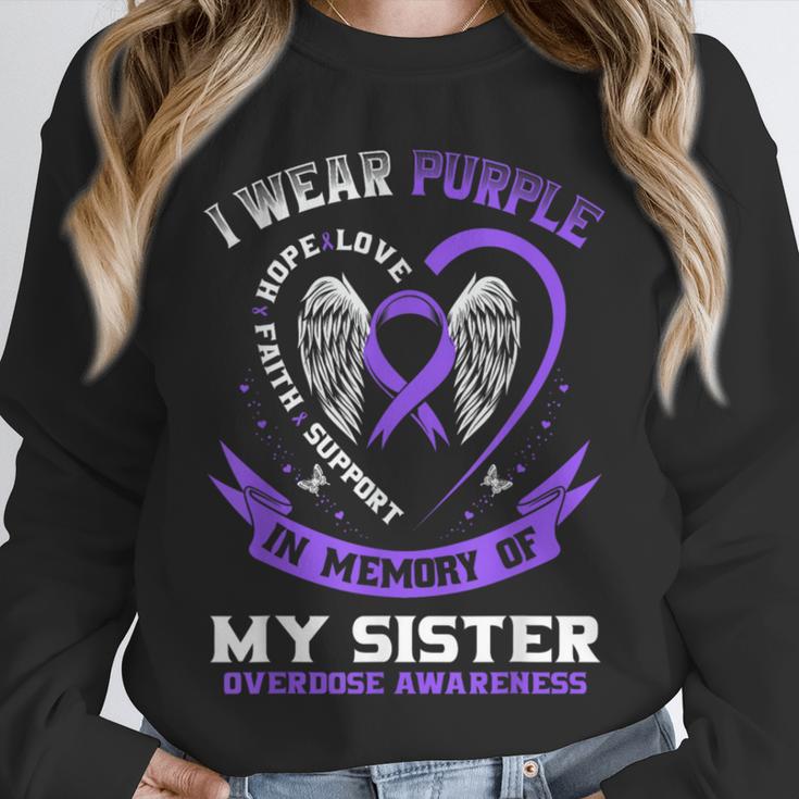 Overdose Awareness Shirt In Memory Of Sister Purple Ribbon Unisex Sweatshirt Overdose Awareness Shirt In Memory Of Sister Purple Ribbon Unisex Sweatshirt