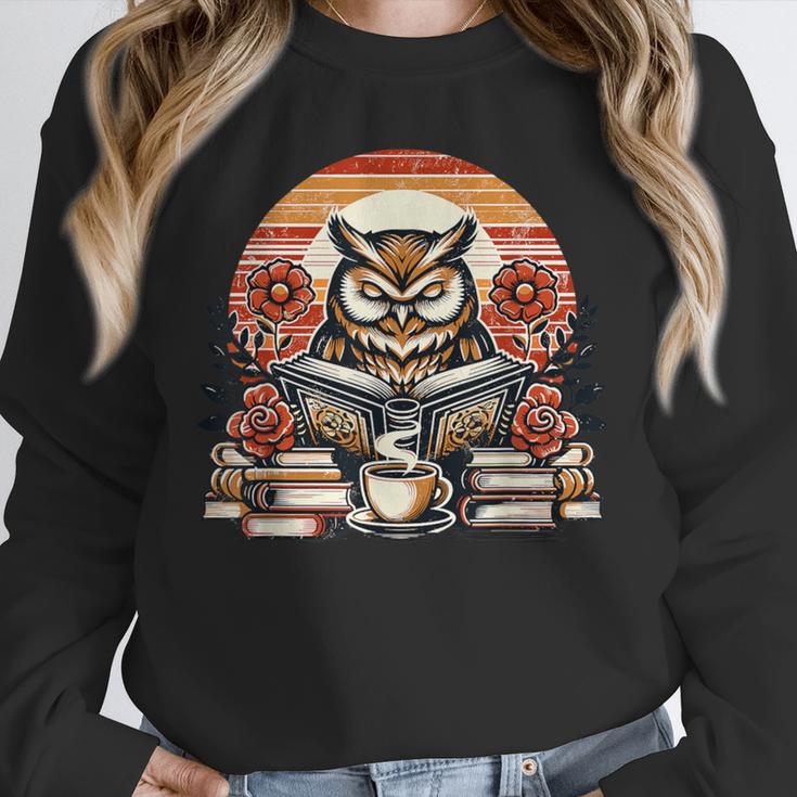 Owl Reading Books Book Library Bookworm Unisex Sweatshirt Owl Reading Books Book Library Bookworm Unisex Sweatshirt
