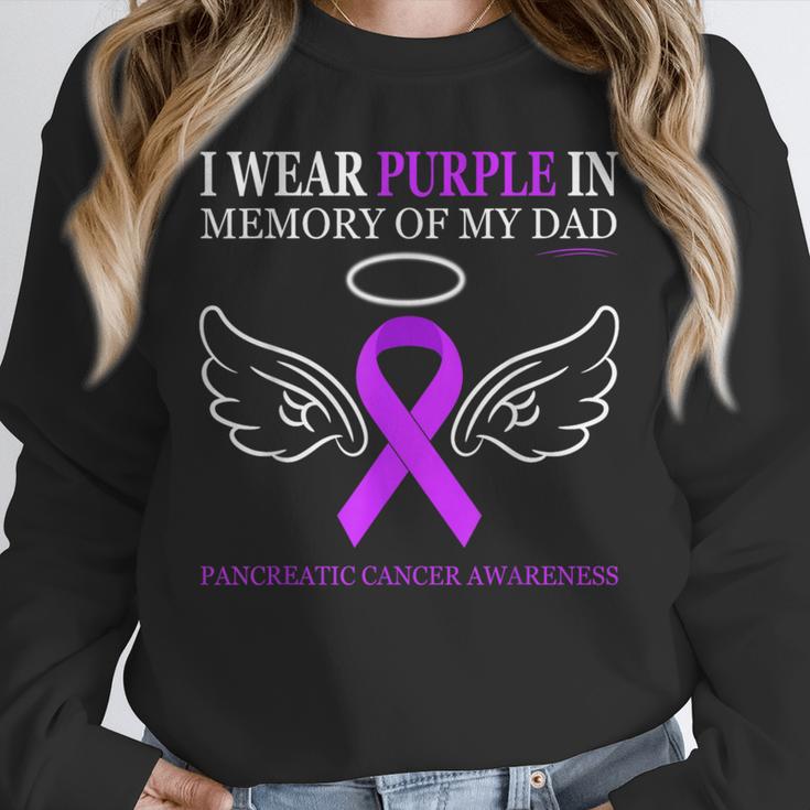 Pancreatic Cancer I Wear Purple In Memory Of My Dad Unisex Sweatshirt
