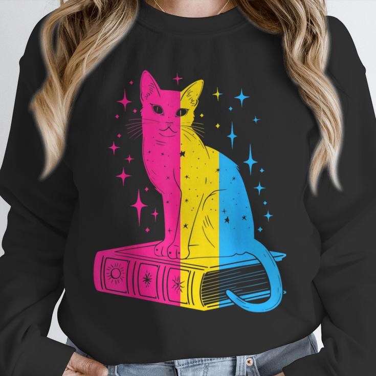 Pansexual Pride Celestial Cat Sitting Book LGBTQ Pan Colors Men Women Unisex Sweatshirt Pansexual Pride Celestial Cat Sitting Book LGBTQ Pan Colors Men Women Unisex Sweatshirt