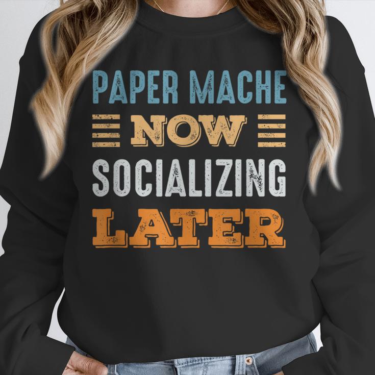 Paper Mache Now Minimal Socializing Introvert Vintage Unisex Sweatshirt Paper Mache Now Minimal Socializing Introvert Vintage Unisex Sweatshirt
