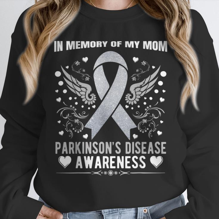 Parkinson's Disease Awareness Memory Of My Mom Ribbon Wings Unisex Sweatshirt