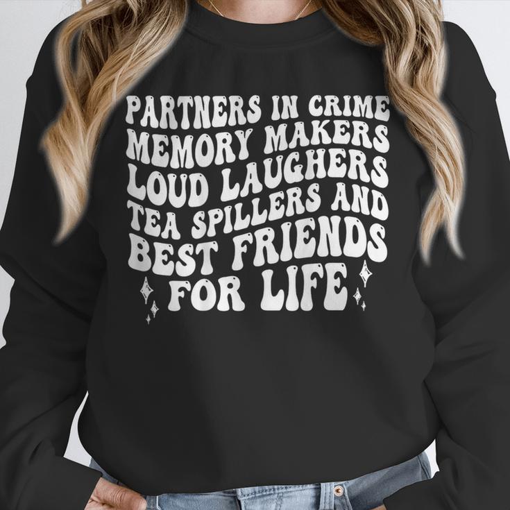 Partners In Crime Memory Makers Loud Laughers Tea On Back Unisex Sweatshirt