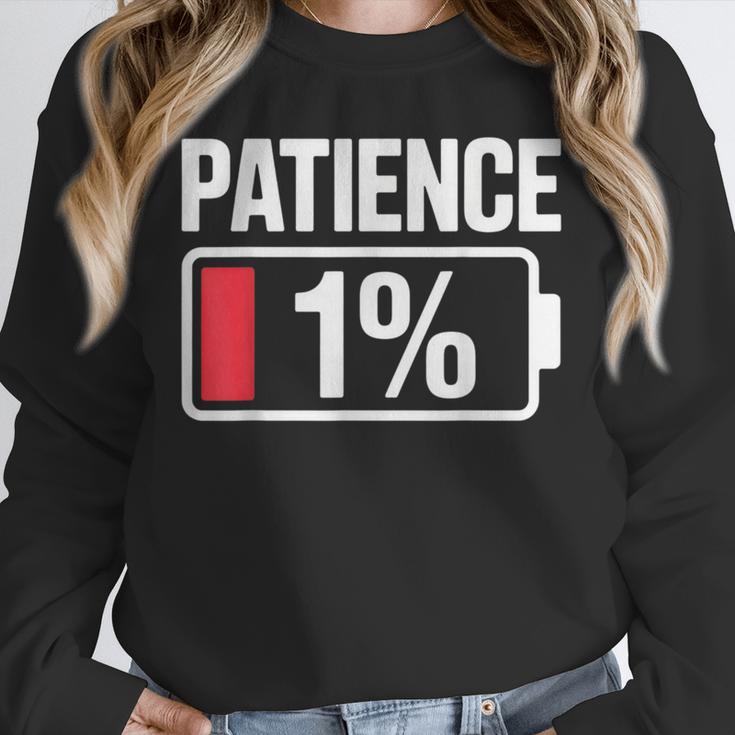 Patience 1 Battery Low Mood Tired Introvert Humor Unisex Sweatshirt
