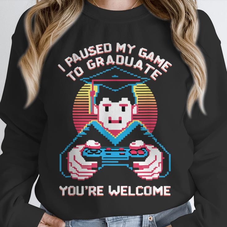 I Paused My Game To Graduate 2024 Gamer Graduation Unisex Sweatshirt