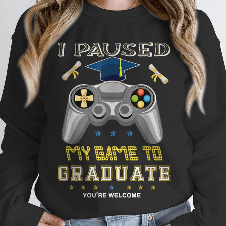 I Paused My Game To Graduate Class Of 2023 Gamer Graduation Unisex Sweatshirt