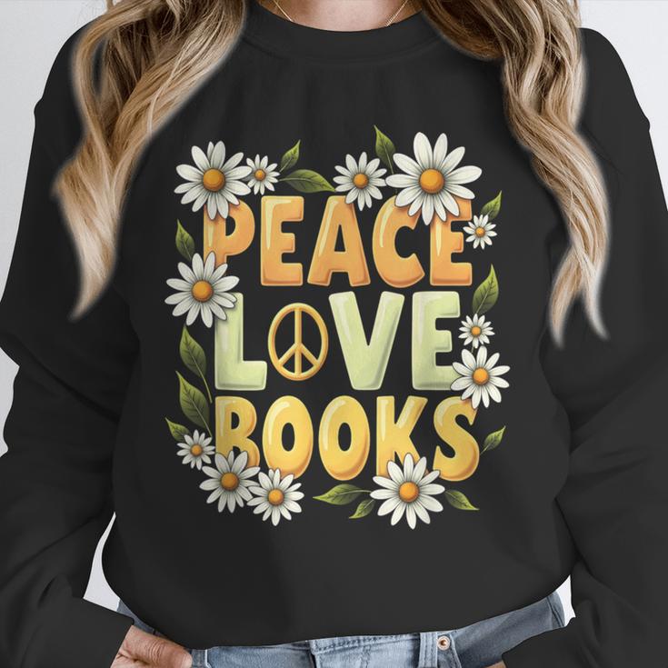 Peace Love Books Librarian Teacher Life Book Library Unisex Sweatshirt