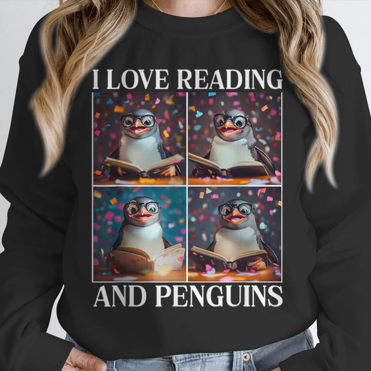 Penguin Love Reading And Penguins Child Book Lover Unisex Sweatshirt