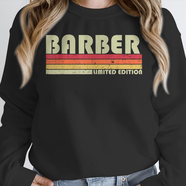 Personal Christmas Retro Vintage Graduation BARBER Job Title Profession Birthday Worker Idea Unisex Sweatshirt