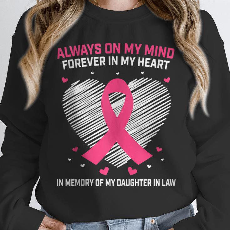 Pink In Memory Of Daughter In Law Breast Cancer Heart Print Unisex Sweatshirt Pink In Memory Of Daughter In Law Breast Cancer Heart Print Unisex Sweatshirt