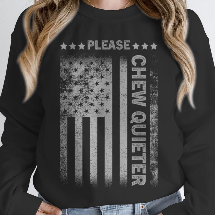 Please Chew Quieter Introvert USA Flag Vintage Unisex Sweatshirt Please Chew Quieter Introvert USA Flag Vintage Unisex Sweatshirt