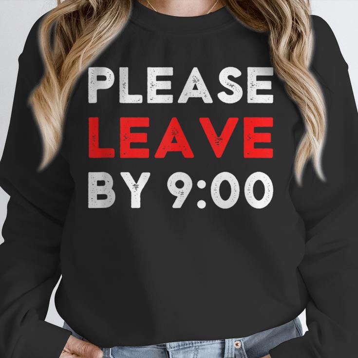 Please Leave By 9 Introvert Party Anti-Social Birthday Unisex Sweatshirt