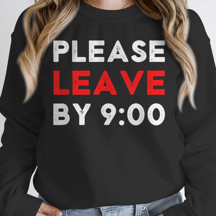 Please Leave By 9 Introvert Party Anti-Social Birthday Unisex Sweatshirt Please Leave By 9 Introvert Party Anti-Social Birthday Unisex Sweatshirt