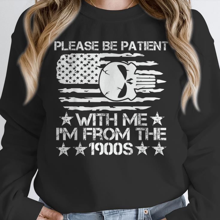 Please Be Patient With Me I'm From The 1900s USA Flag Skull Unisex Sweatshirt