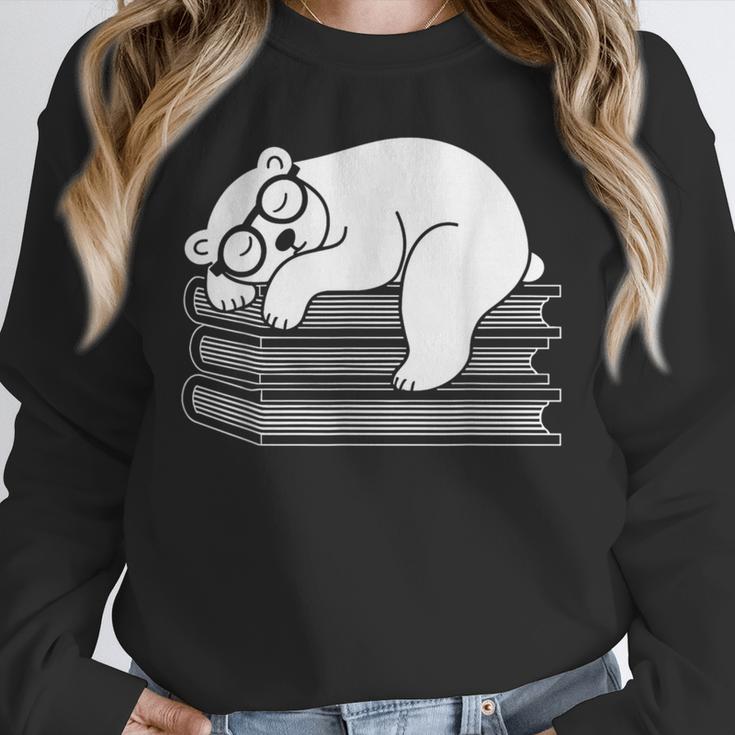 Polar Bear Reading Book Pajama Sleep Unisex Sweatshirt