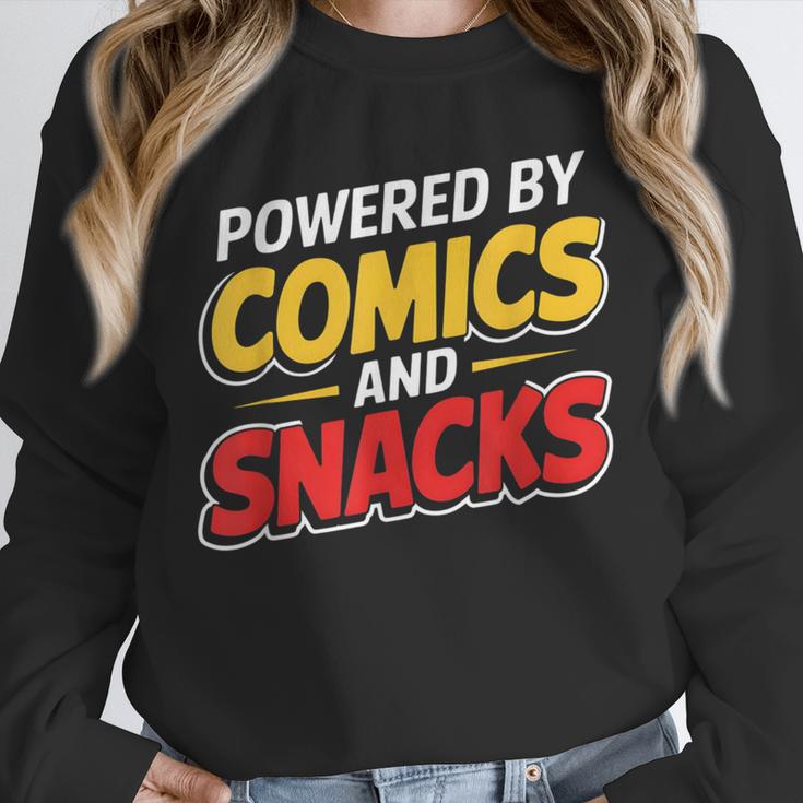 Powered By Comics And Snacks Comic Book Lover Unisex Sweatshirt