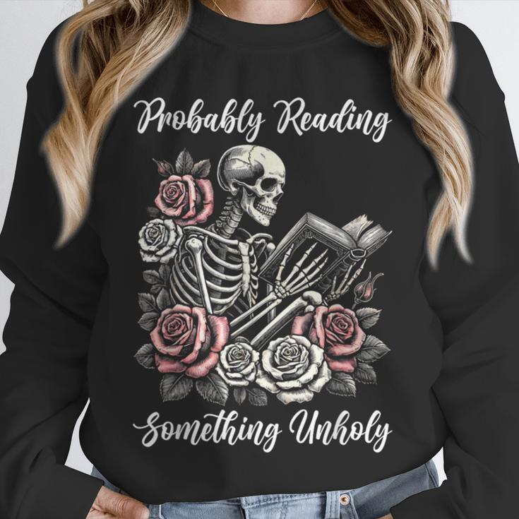 Probably Reading Something Unholy Book Lovers Unisex Sweatshirt
