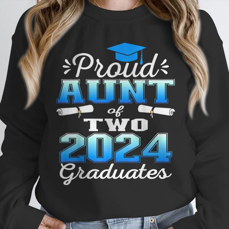 Proud Aunt Of Two 2024 Graduate Class 2024 Graduation Family Unisex Sweatshirt