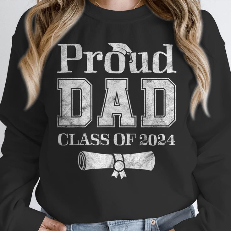 Proud Dad Of 2024 Graduate Father Senior 24 Graduation Unisex Sweatshirt
