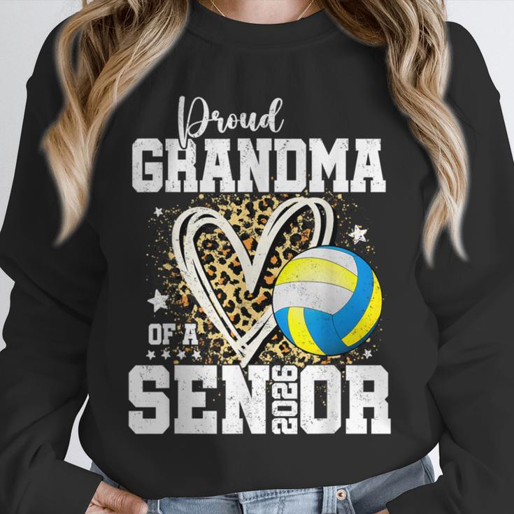 Proud Grandma Of A 2026 Senior Volleyball Graduation Leopard Unisex Sweatshirt