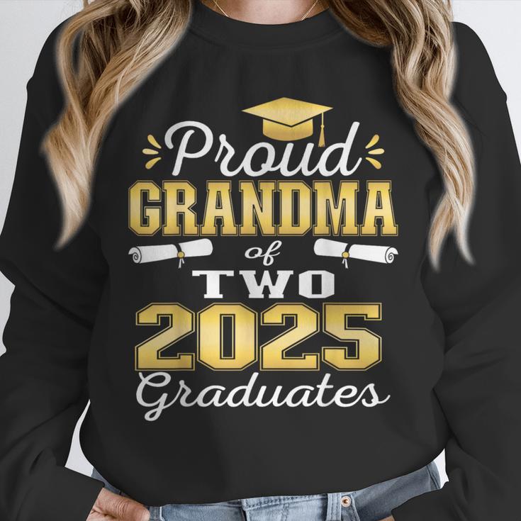 Proud Grandma Of Two 2025 Graduates Graduation Family Unisex Sweatshirt