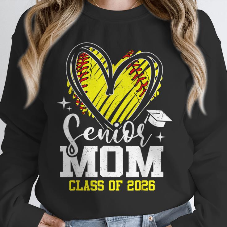 Proud Senior Mom Class Of 2026 Softball Graduation Heart Unisex Sweatshirt