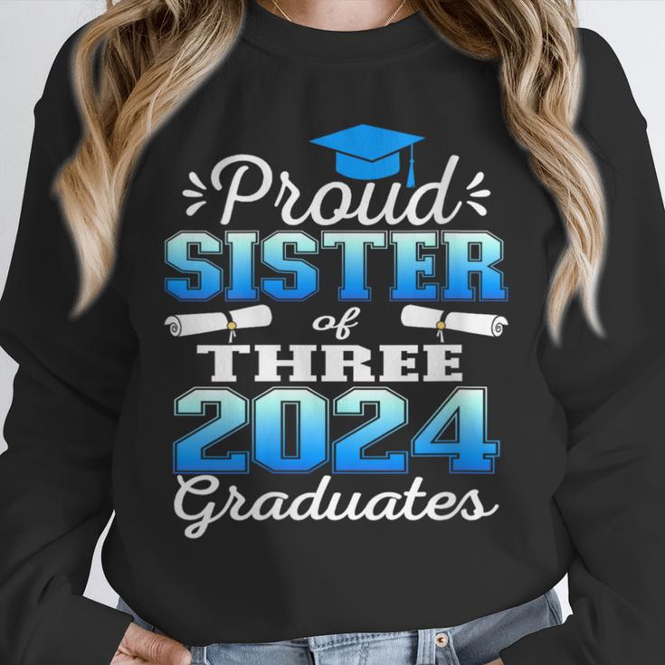 Proud Sister Of Three 2024 Graduate 23 Class Graduation Unisex Sweatshirt
