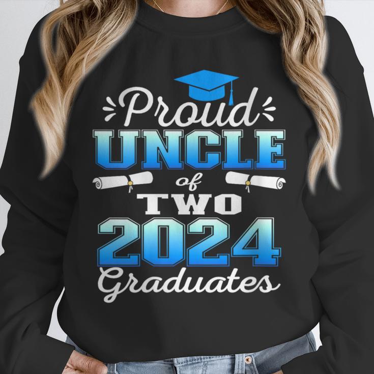Proud Uncle Of Two 2024 Graduate Class 2024 Graduation Unisex Sweatshirt