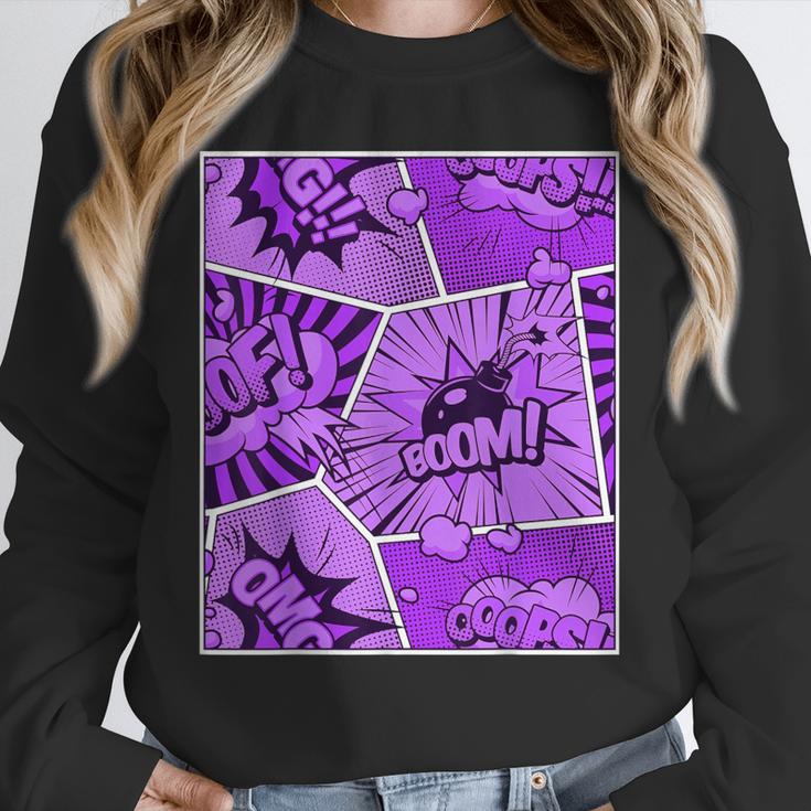Purple Comic Book Purple Color Graphic Unisex Sweatshirt Purple Comic Book Purple Color Graphic Unisex Sweatshirt