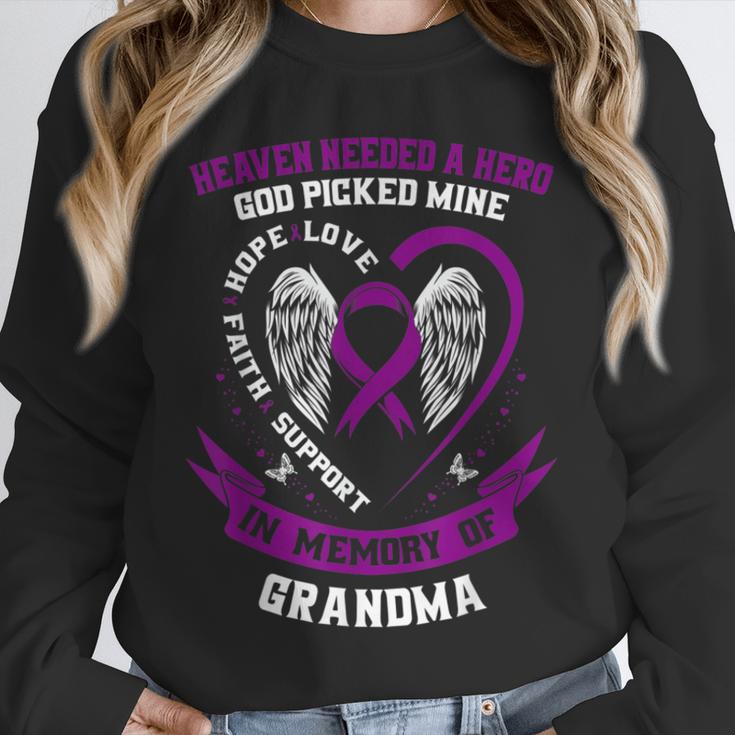 Purple In Memory Of My Grandma Pancreatic Cancer Awareness Unisex Sweatshirt