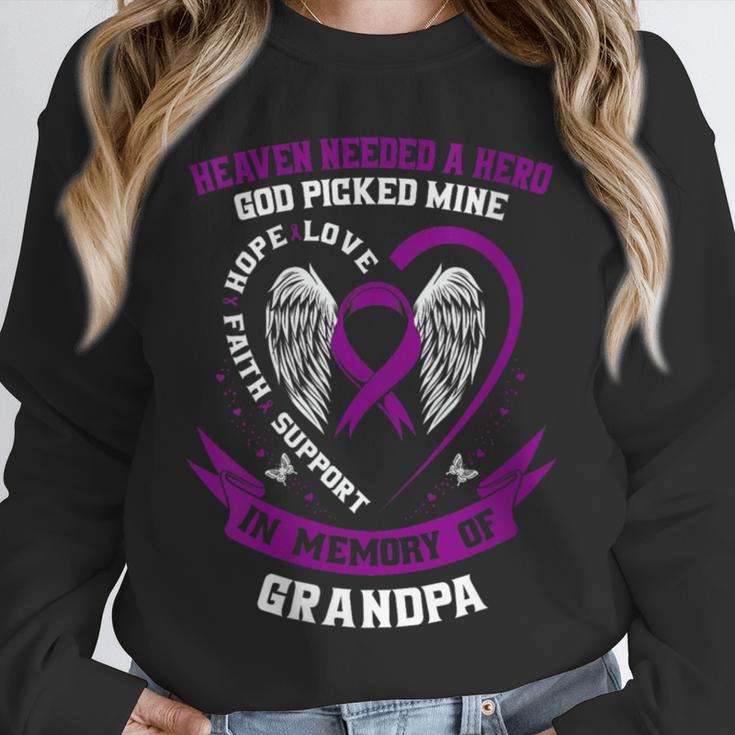 Purple In Memory Of Grandpa Pancreatic Cancer Awareness Kids Unisex Sweatshirt