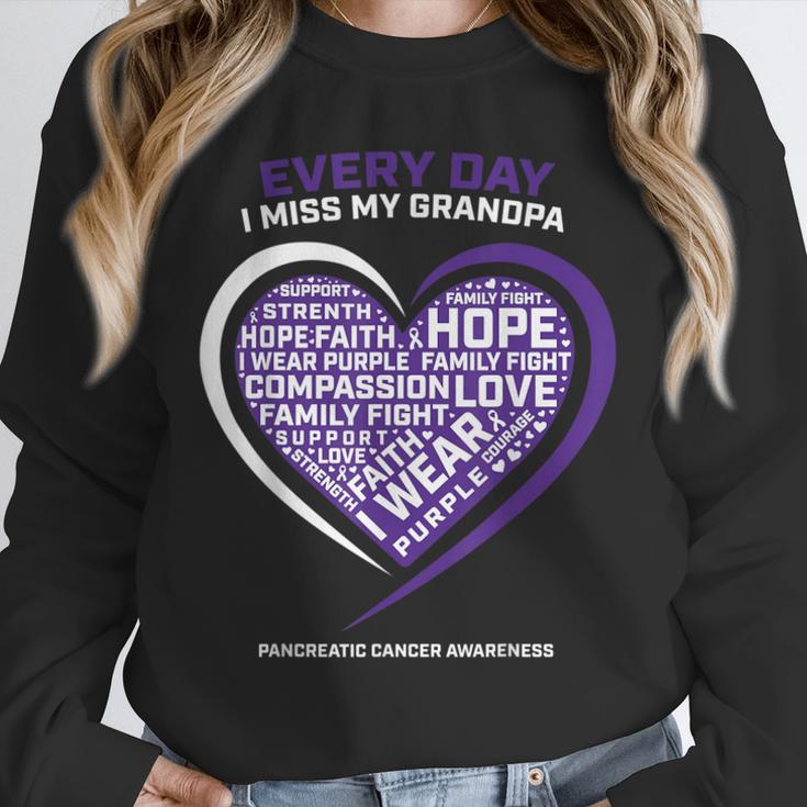 Purple In Memory Of My Grandpa Pancreatic Cancer Awareness Unisex Sweatshirt