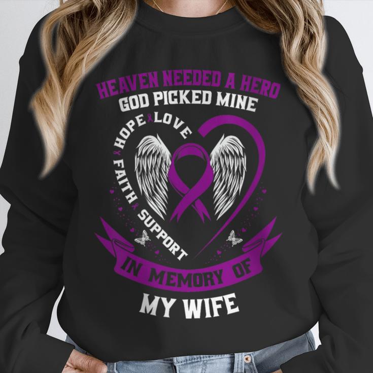 Purple In Memory Of Wife Pancreatic Cancer Awareness Unisex Sweatshirt Purple In Memory Of Wife Pancreatic Cancer Awareness Unisex Sweatshirt