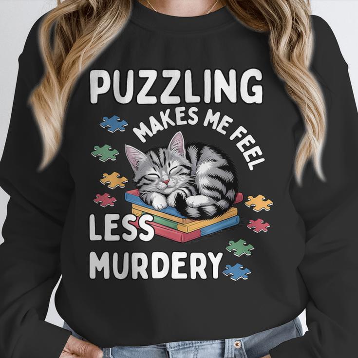 Puzzling Makes Me Feel Less Murdery Introvert Puzzle Cat Unisex Sweatshirt Puzzling Makes Me Feel Less Murdery Introvert Puzzle Cat Unisex Sweatshirt