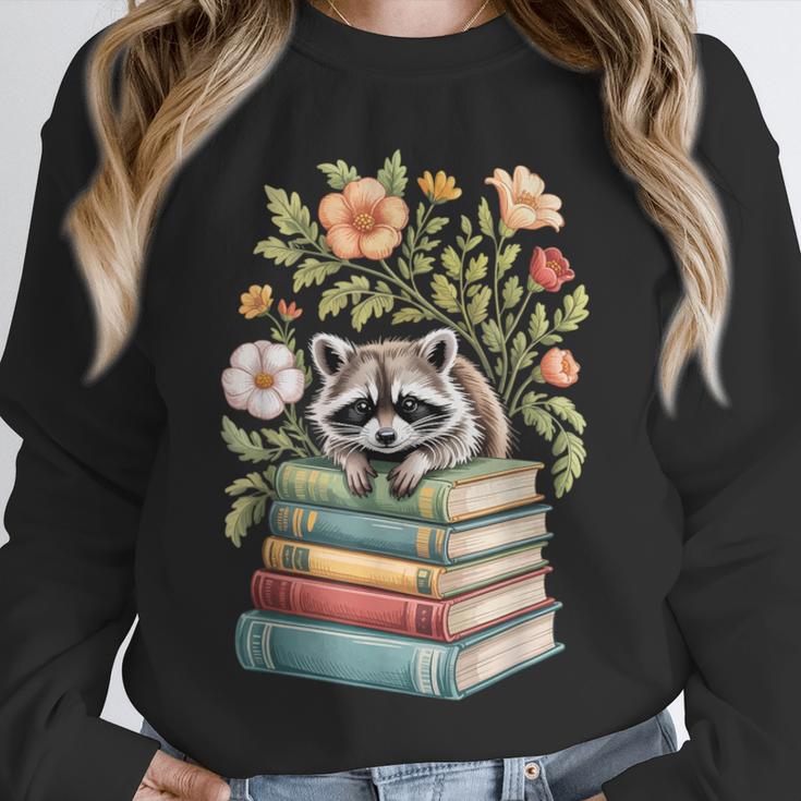 Raccoon Books Reading Flowers Unisex Sweatshirt