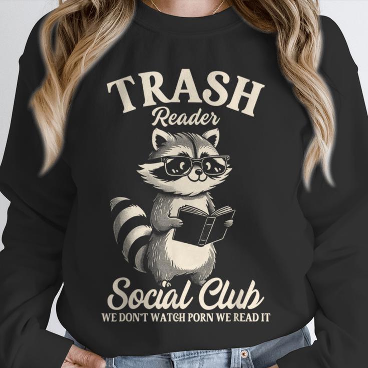 Raccoon Bookworm Readers Library Smut Reader Spicy Book Romance Rash Reader Social Club Unisex Sweatshirt