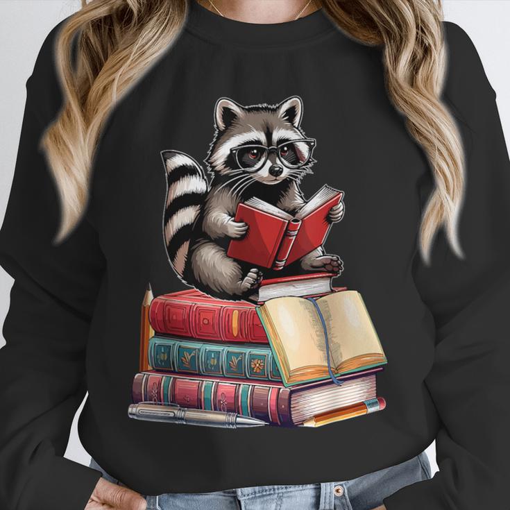 Raccoon Reading Books Matching Bookworm Readers Librarian Unisex Sweatshirt