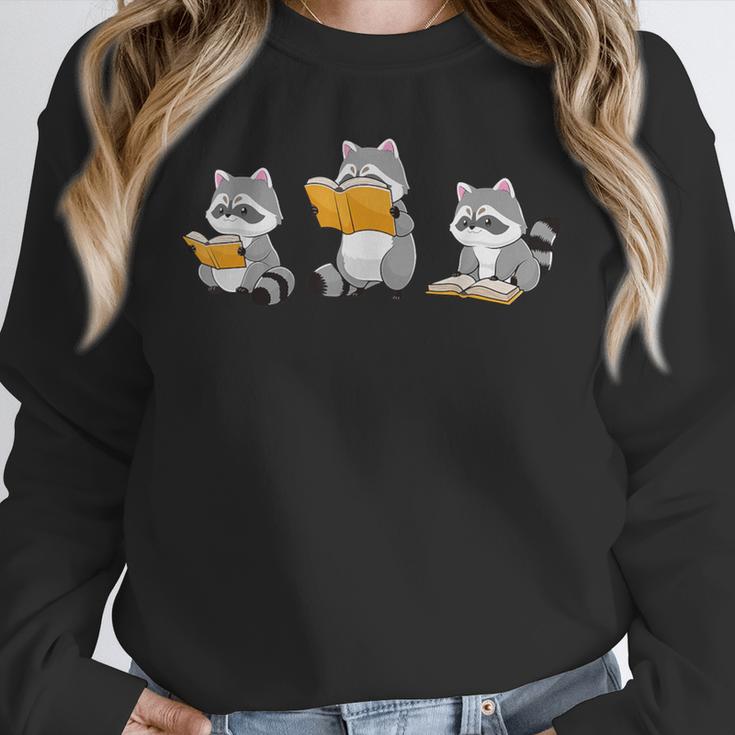 Raccoons Reading Books Raccoon Bookish Bookworm Raccoon Book Unisex Sweatshirt
