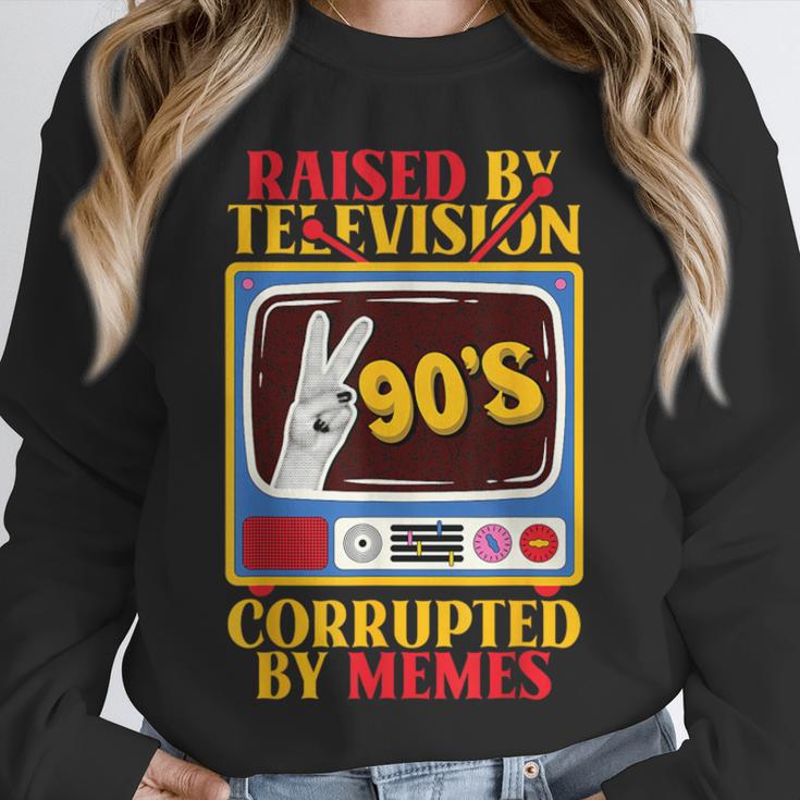 Raised By Television Corrupted By Memes Internet Nostalgia Unisex Sweatshirt