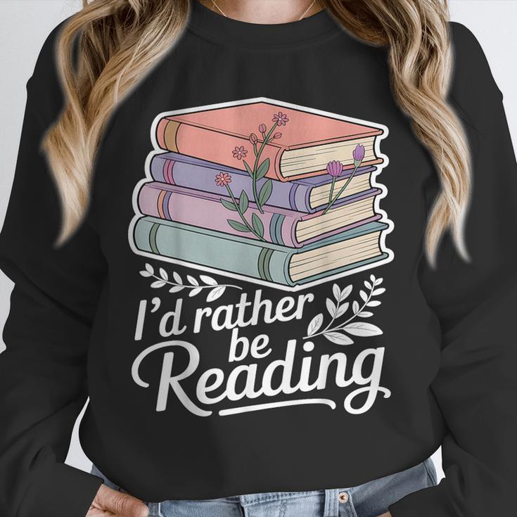 Rather Be Reading Book Lover Stack Unisex Sweatshirt