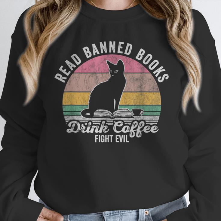 Read Banned Books Drink Coffee Fight Evil Unisex Sweatshirt