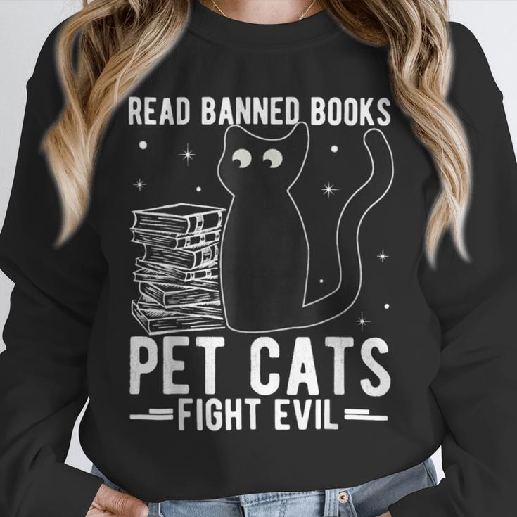 Read Banned Books Pet Cats Fight Evil Read Banned Books Unisex Sweatshirt